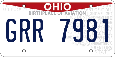 OH license plate GRR7981