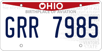 OH license plate GRR7985