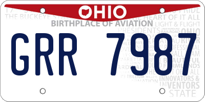 OH license plate GRR7987