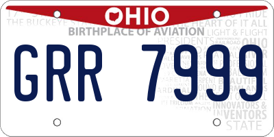 OH license plate GRR7999