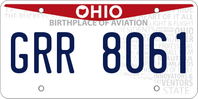 OH license plate GRR8061