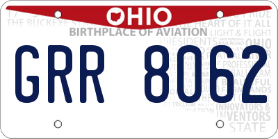 OH license plate GRR8062