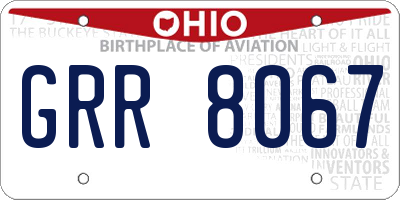 OH license plate GRR8067