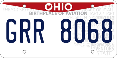 OH license plate GRR8068
