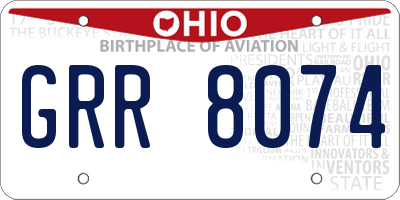 OH license plate GRR8074