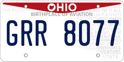 OH license plate GRR8077
