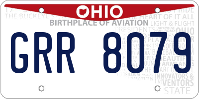 OH license plate GRR8079