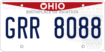 OH license plate GRR8088