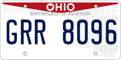 OH license plate GRR8096