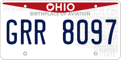 OH license plate GRR8097