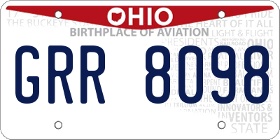OH license plate GRR8098