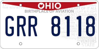 OH license plate GRR8118