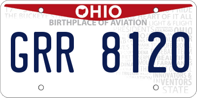 OH license plate GRR8120