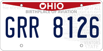 OH license plate GRR8126