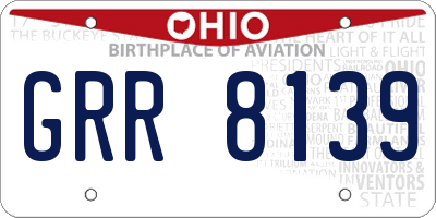 OH license plate GRR8139