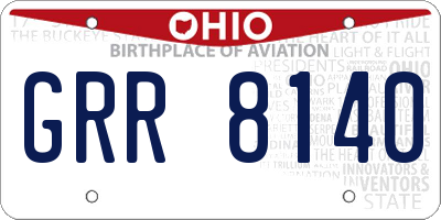 OH license plate GRR8140