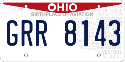 OH license plate GRR8143