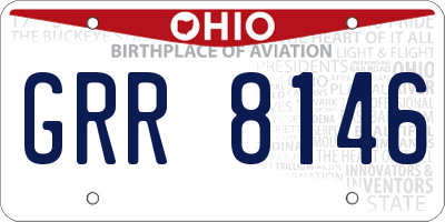OH license plate GRR8146