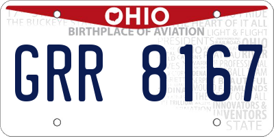 OH license plate GRR8167