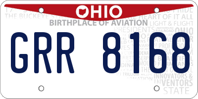 OH license plate GRR8168