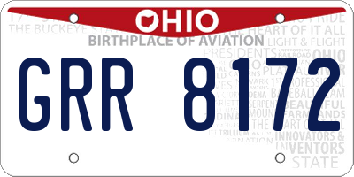 OH license plate GRR8172