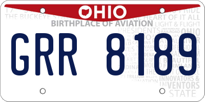 OH license plate GRR8189
