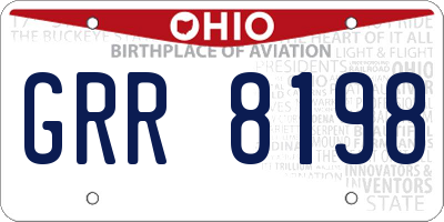 OH license plate GRR8198