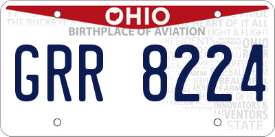 OH license plate GRR8224