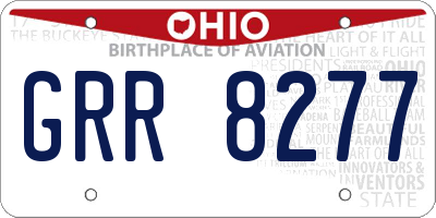 OH license plate GRR8277