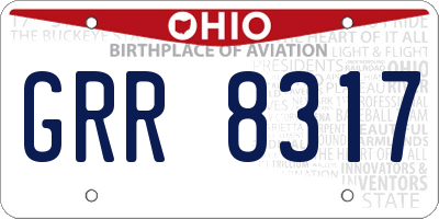 OH license plate GRR8317