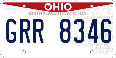 OH license plate GRR8346