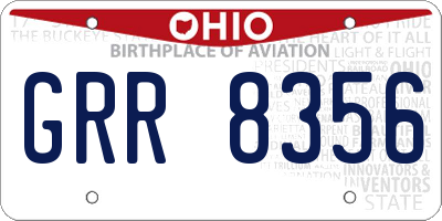 OH license plate GRR8356