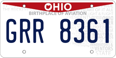 OH license plate GRR8361