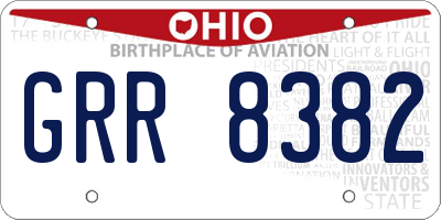 OH license plate GRR8382
