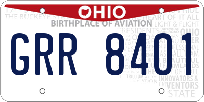 OH license plate GRR8401