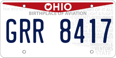 OH license plate GRR8417