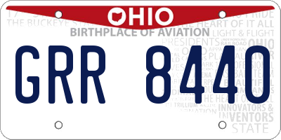 OH license plate GRR8440
