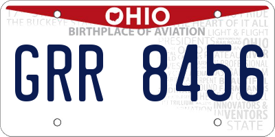 OH license plate GRR8456