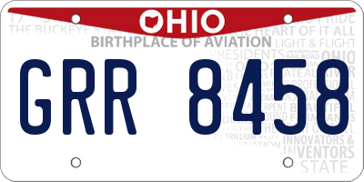 OH license plate GRR8458