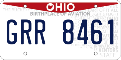 OH license plate GRR8461