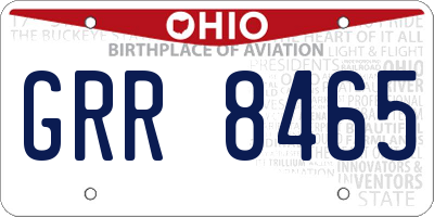 OH license plate GRR8465