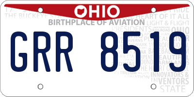 OH license plate GRR8519