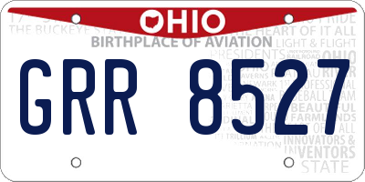 OH license plate GRR8527