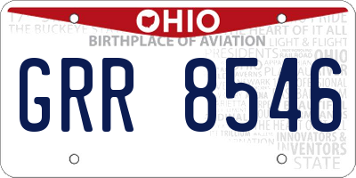 OH license plate GRR8546
