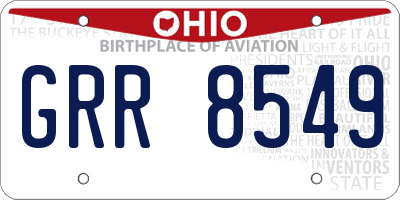 OH license plate GRR8549
