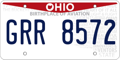 OH license plate GRR8572
