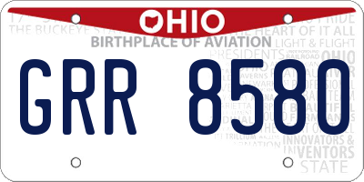 OH license plate GRR8580