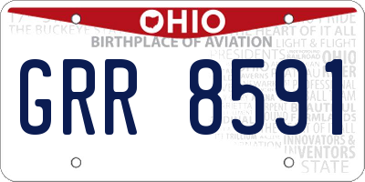 OH license plate GRR8591