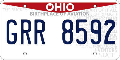 OH license plate GRR8592