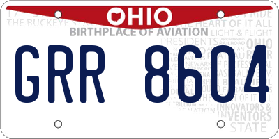 OH license plate GRR8604